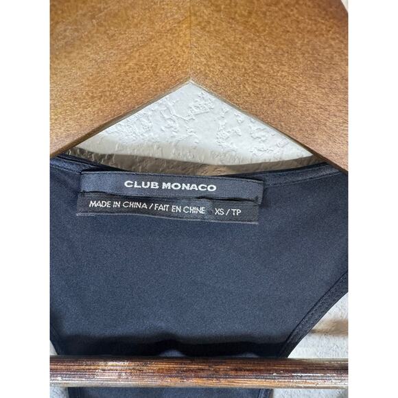 Club Monaco Black Embellished Silk Blend Sleeveless Top XS Elegant Evening - Picture 3 of 10